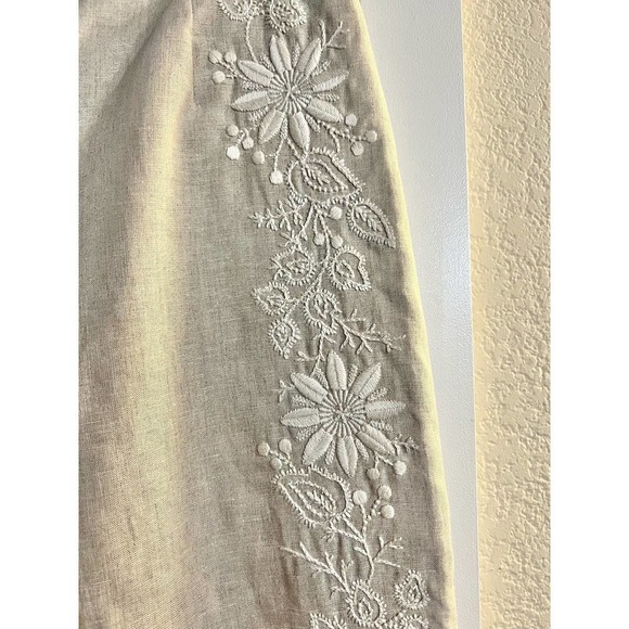 Talbots Collection Linen Floral Embroidered Pants Size 8 - Picture 3 of 6